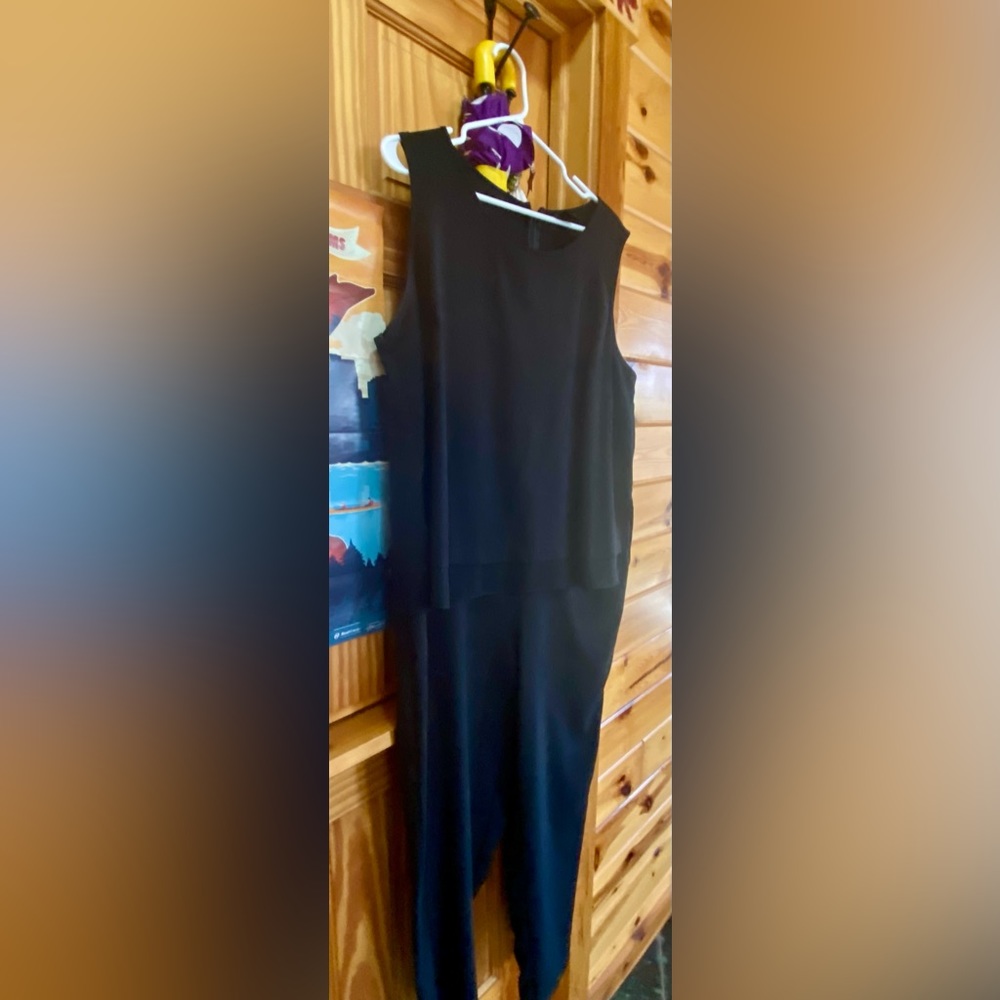 Black Flowing Breathable Romper 16 Plus